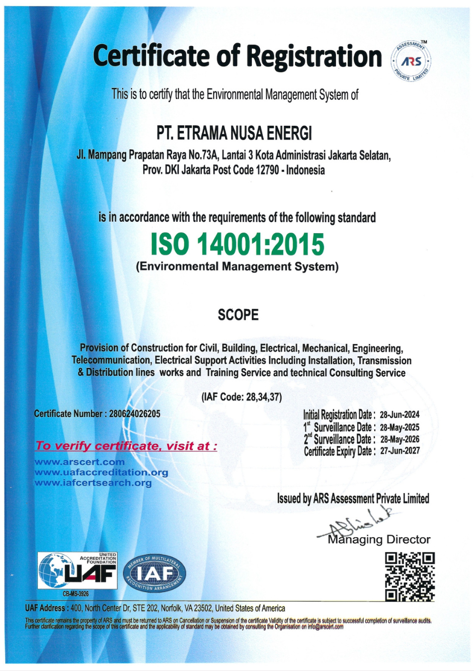 ISO Certificate